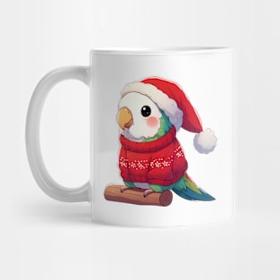 Green Christmas Parrot Mug